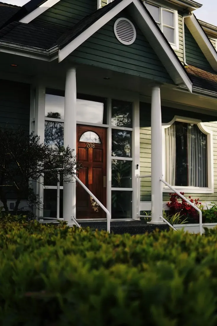 The front porch of a suburban home